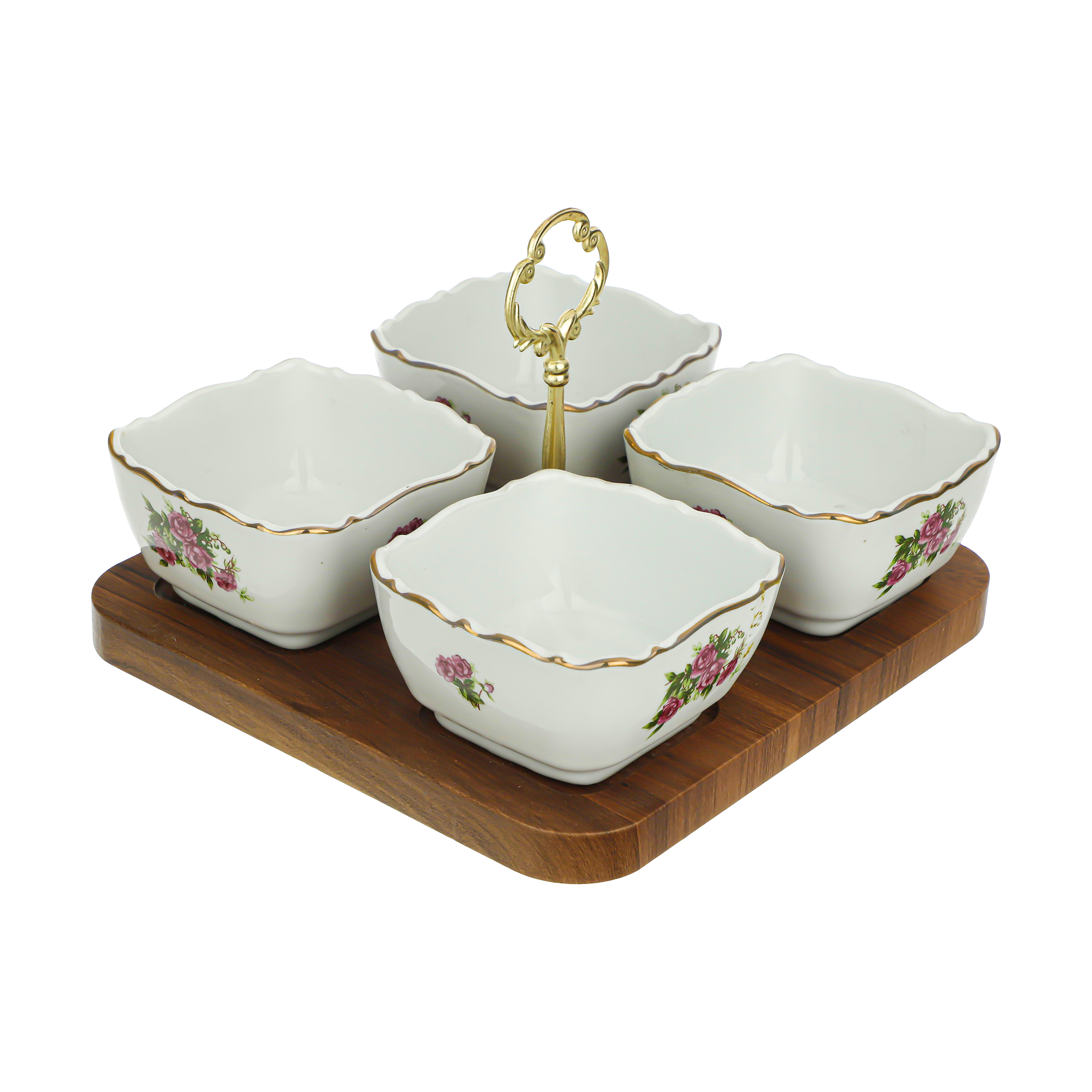 اردو خوری لمونژ طرح گل سرخی لب طلا