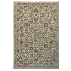 فرش ماشینی 500 شانه فرش مهدیان زمینه طوسی حاشیه بژ کد 1089