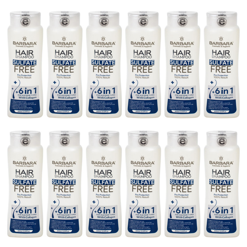 شامپو مو باربارا مدل Pro Protection حجم 400 میلی لیتر مجموعه 12 عددی