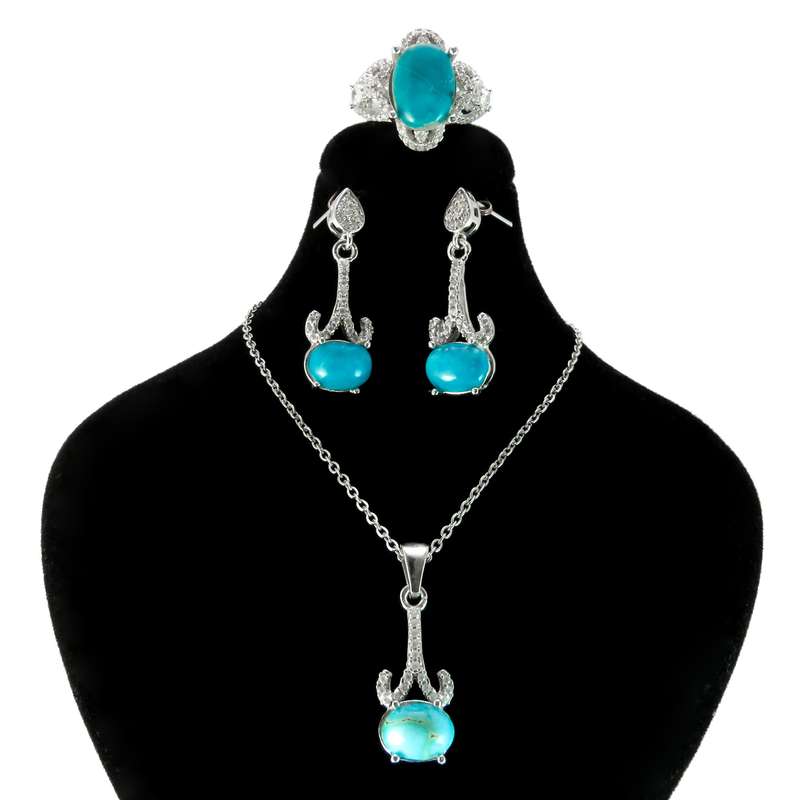 نیم ست نقره زنانه کد AV033-2 نیم ست نقره زنانه کد AV033-2