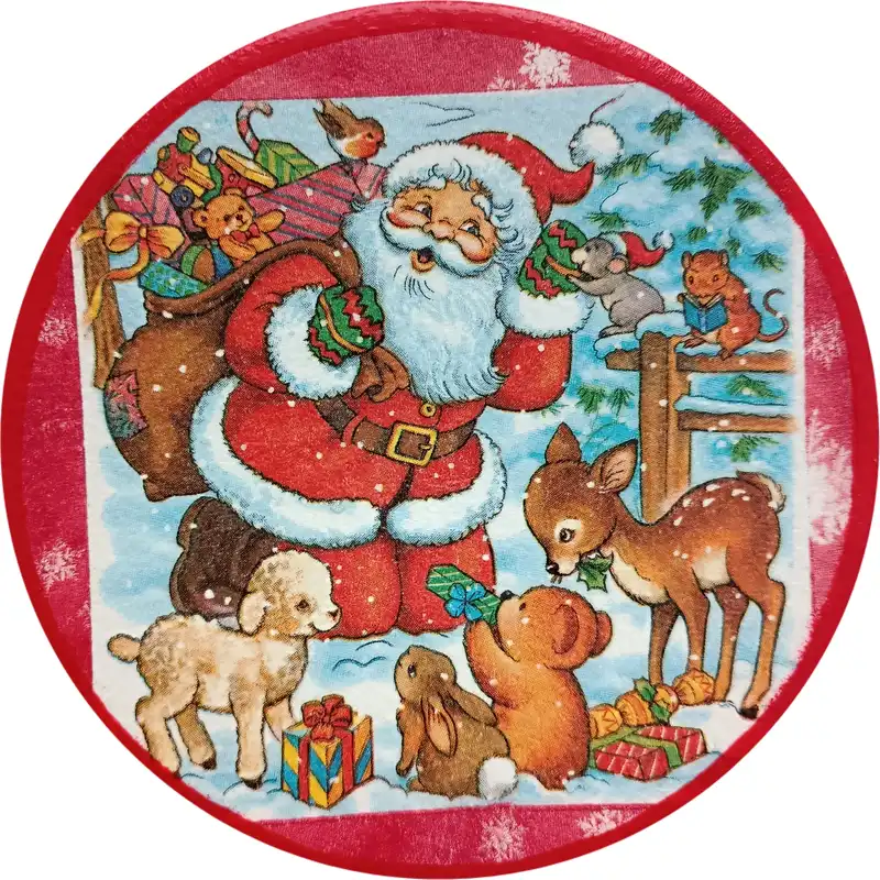 بشقاب دیوارکوب سفالی مدل کریسمس مجموعه 2 عددی