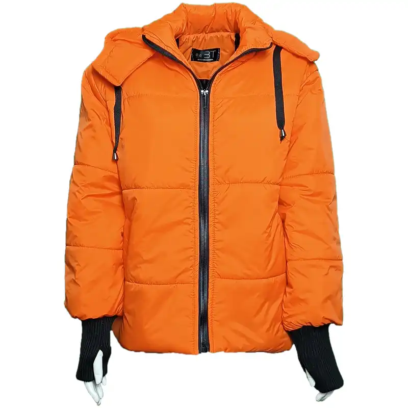 کاپشن زنانه بی تی مدل انگشتی شمعی کد ShO35 رنگ نارنجی