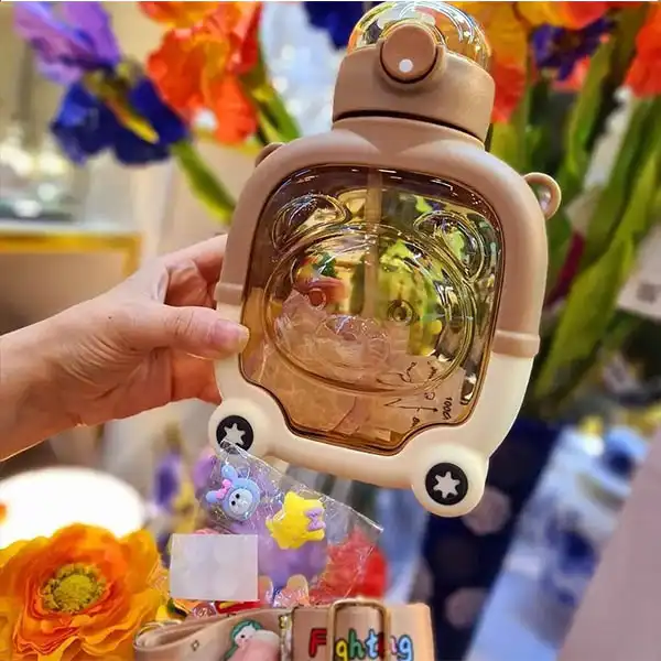 قمقمه کودک مدل خرسی طرح ماشین گنجایش 1 میلی لیتر