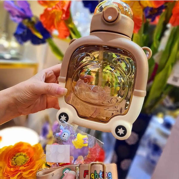 قمقمه کودک مدل خرسی طرح ماشین گنجایش 1 میلی لیتر