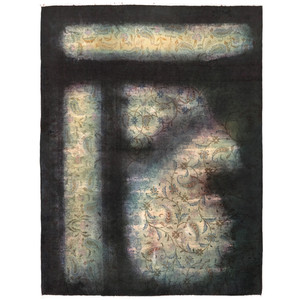 فرش دستبافت رنگ شده سه متری طرح وینتیج اوورداید