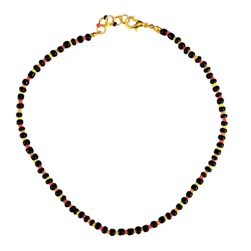 گردنبند دخترانه مدل منجوق آتشین 01 گردنبند دخترانه مدل منجوق آتشین 01