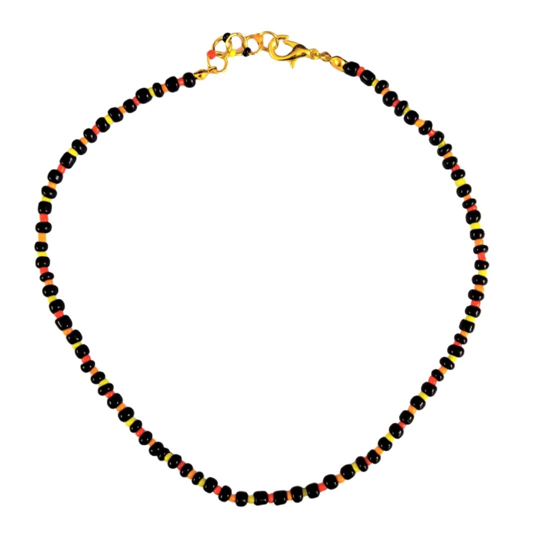 گردنبند دخترانه مدل منجوق آتشین 01 گردنبند دخترانه مدل منجوق آتشین 01