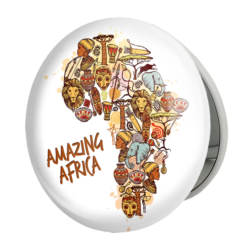 آینه جیبی خندالو طرح آفریقا Africa مدل تاشو کد 29832