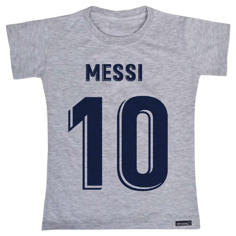 تی شرت آستین کوتاه دخترانه 27 مدل Messi کد MH408