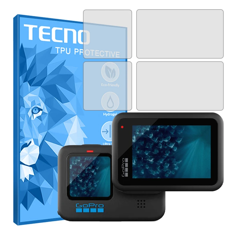 محافظ صفحه نمایش شفاف دوربین تکنو مدل HyGEL مناسب برای دوربین فیلم برداری گوپرو Hero 11 Black بسته دو عددی