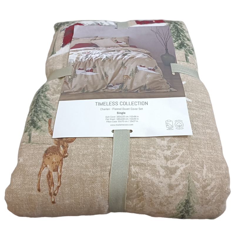 سرویس روتختی مادام کوکو مدل Charlen Flannel دو نفره 4 تکه