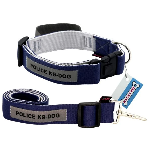 ست بند و قلاده گردنی سگ مگی پت مدل پلیس  Xlarge-Police07