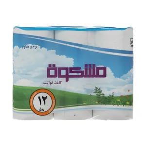 دستمال توالت مشکات مدل طبیعت بسته 12 عددی