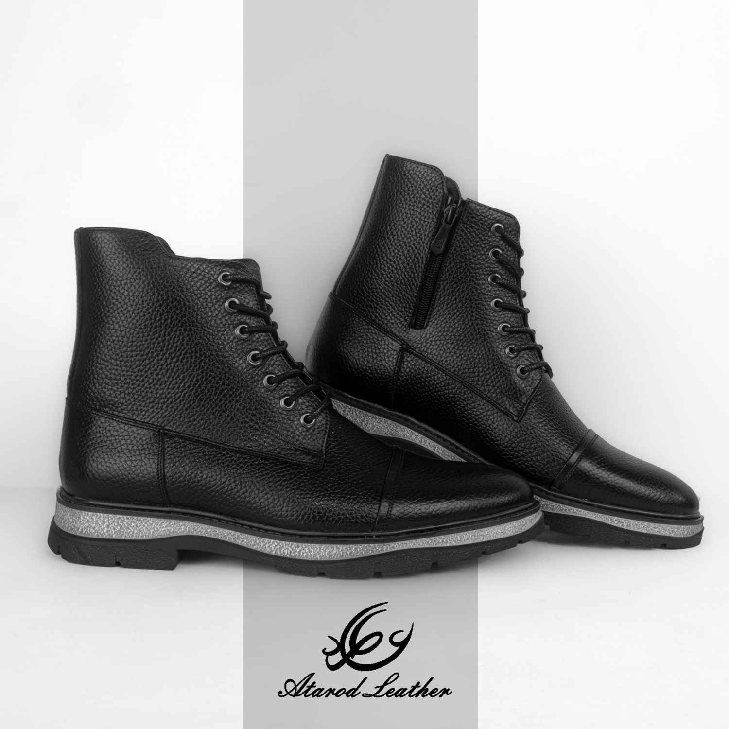 نیم بوت مردانه چرم عطارد مدل چرم طبیعی کد SH15 -  - 6