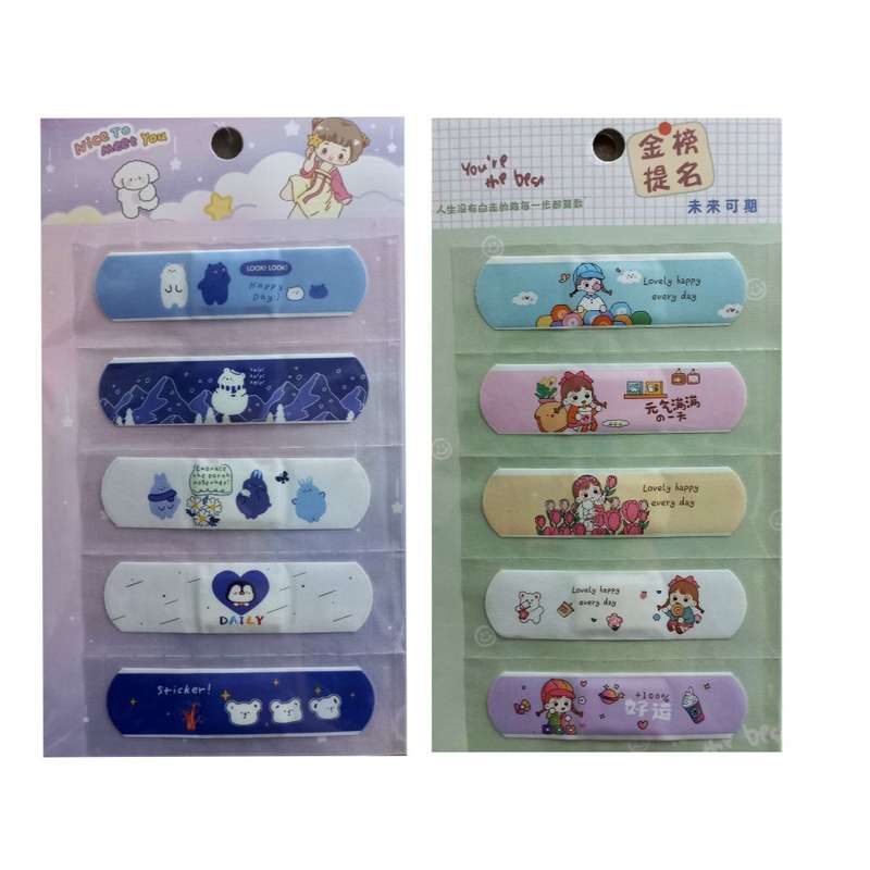 چسب زخم مدل  فانتزی طرح خرس قطبی و دختر مجموعه 10 عددی