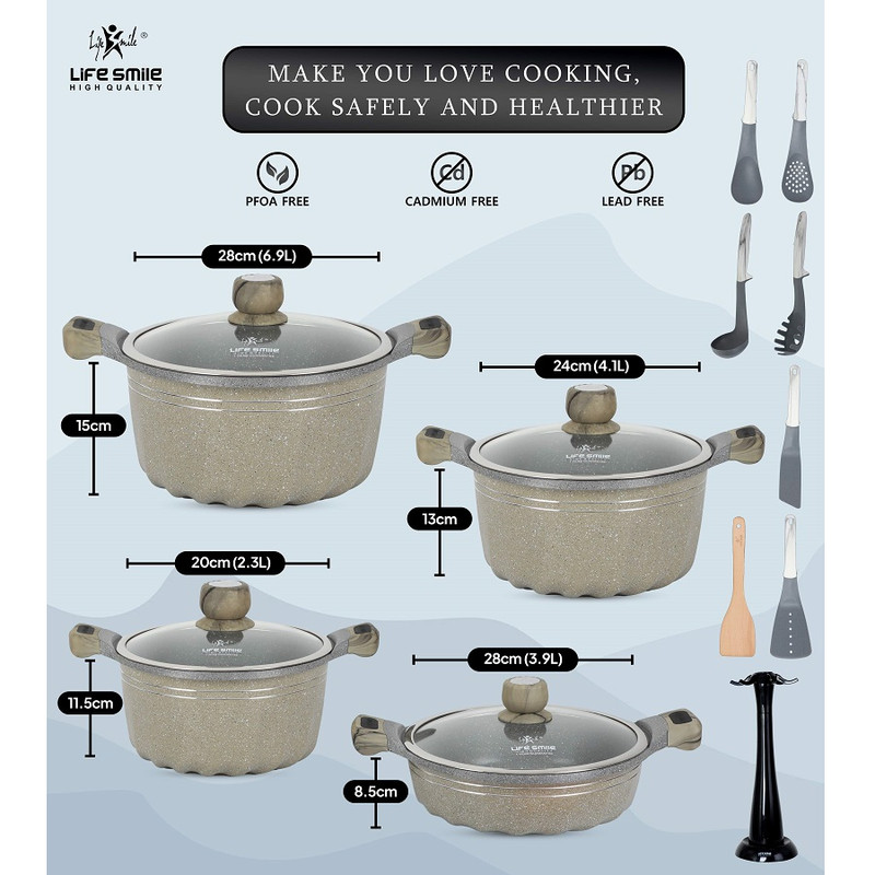 سرویس پخت و پز 9 پارچه لایف اسمایل مدل LIFEP2N-9
