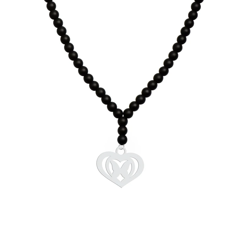 گردنبند هایکا مدل قلب و پروانه کد b.ha 22