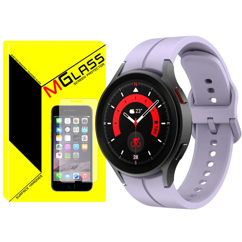 بند ام‌گلس مدل Silic-ORG-MG مناسب برای ساعت هوشمند سامسونگ Galaxy Watch 4 40mm / Watch 5 40mm