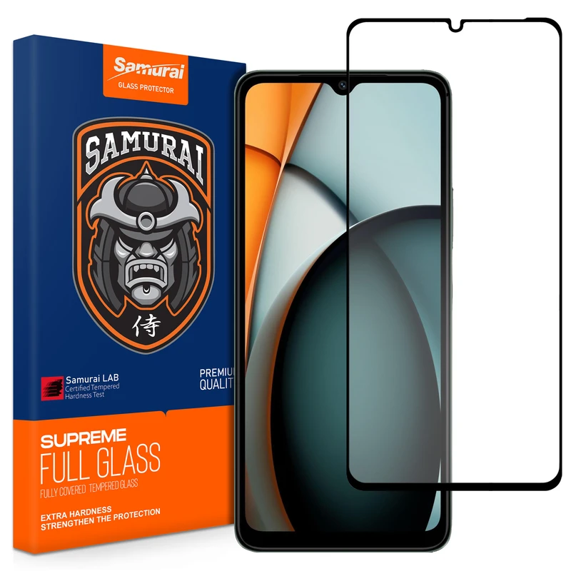محافظ صفحه نمایش شیشه ای سامورایی مدل ovglass مناسب برای گوشی موبایل شیائومی Poco C55 / Redmi A3 / Redmi A3X