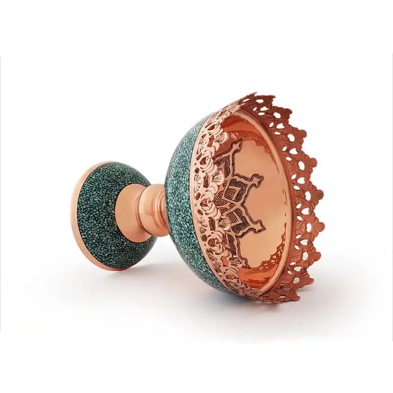 آجیل خوری فیروزه کوبی مسی مدل ترنج کد 013