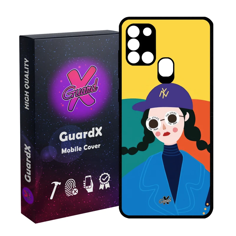 کاور گارد ایکس طرح Girl مدل Glass10629 مناسب برای گوشی موبایل سامسونگ Galaxy A21s