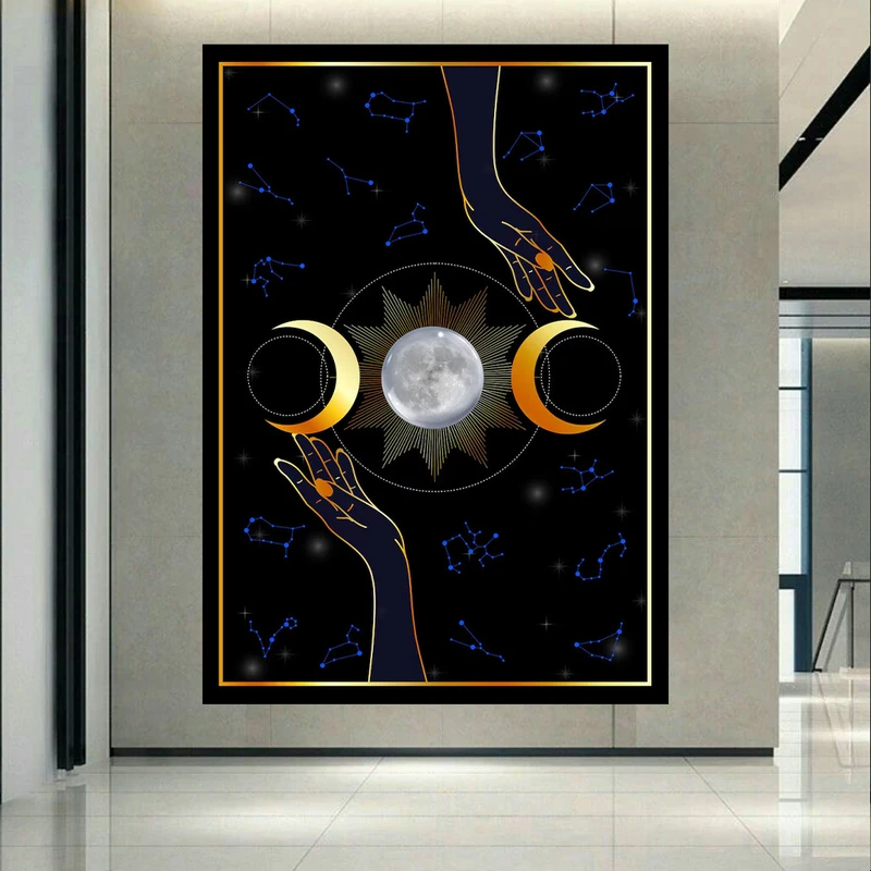 تابلو بوم طرح مخمل ماه مدل صورت فلکی کد AR3058619