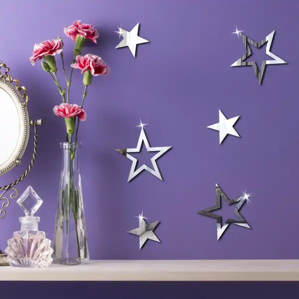 آینه دکوری طرح ستاره مجموعه 6 عددی