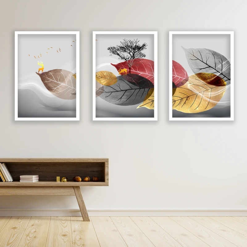 تابلو مدل دکوراتیو کد LA-G30162-1 مجموعه 3 عددی