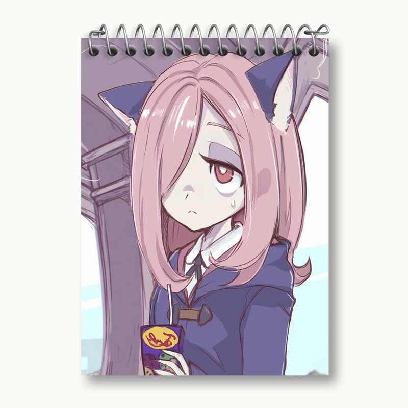 دفتر یادداشت 50 برگ خندالو مدل سوسی انیمه جادوگران کوچک Little Witch Academia کد 22857