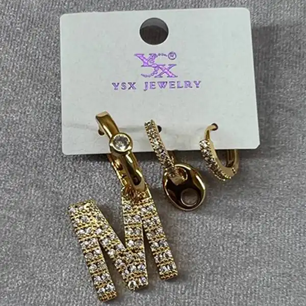 گوشواره زنانه وای اس ایکس  کد 64485 مجموعه سه عددی