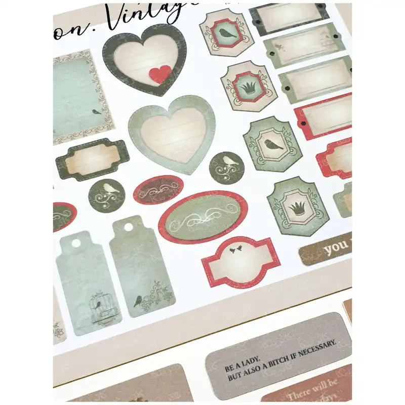 برچسب کاترینکا طرح برش خورده بولت ژورنال و اسکرپ بوک مدل Move on. Vintage بسته 50 عددی