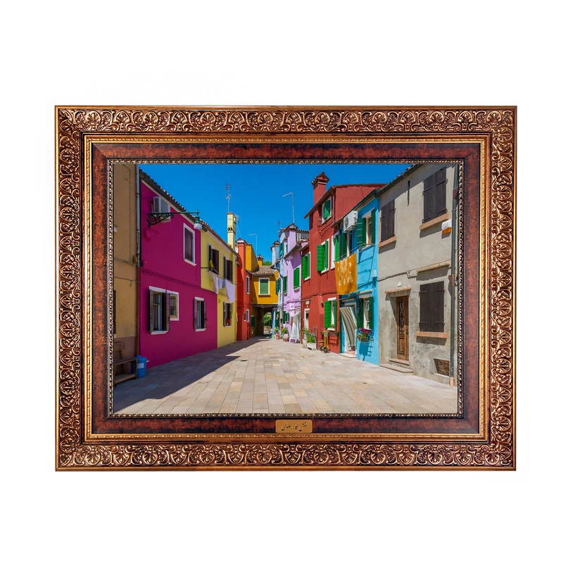 تابلو فرش ماشینی نقش نگار رضوی طرح کوچه کد 268C