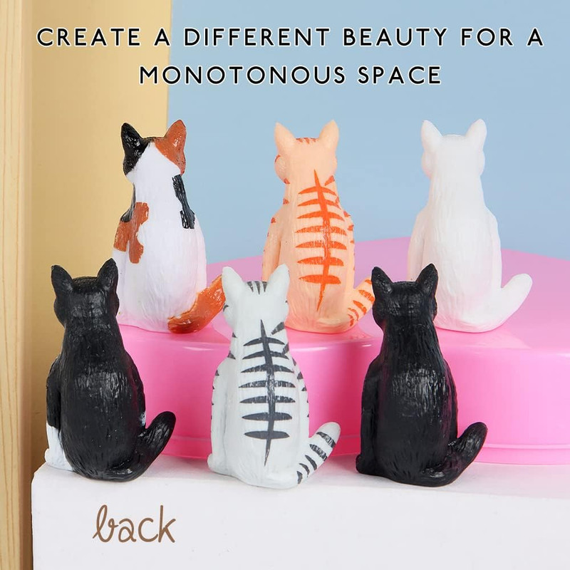 فیگور مدل گربه های نشسته طرح squat cats مجموعه 6 عددی