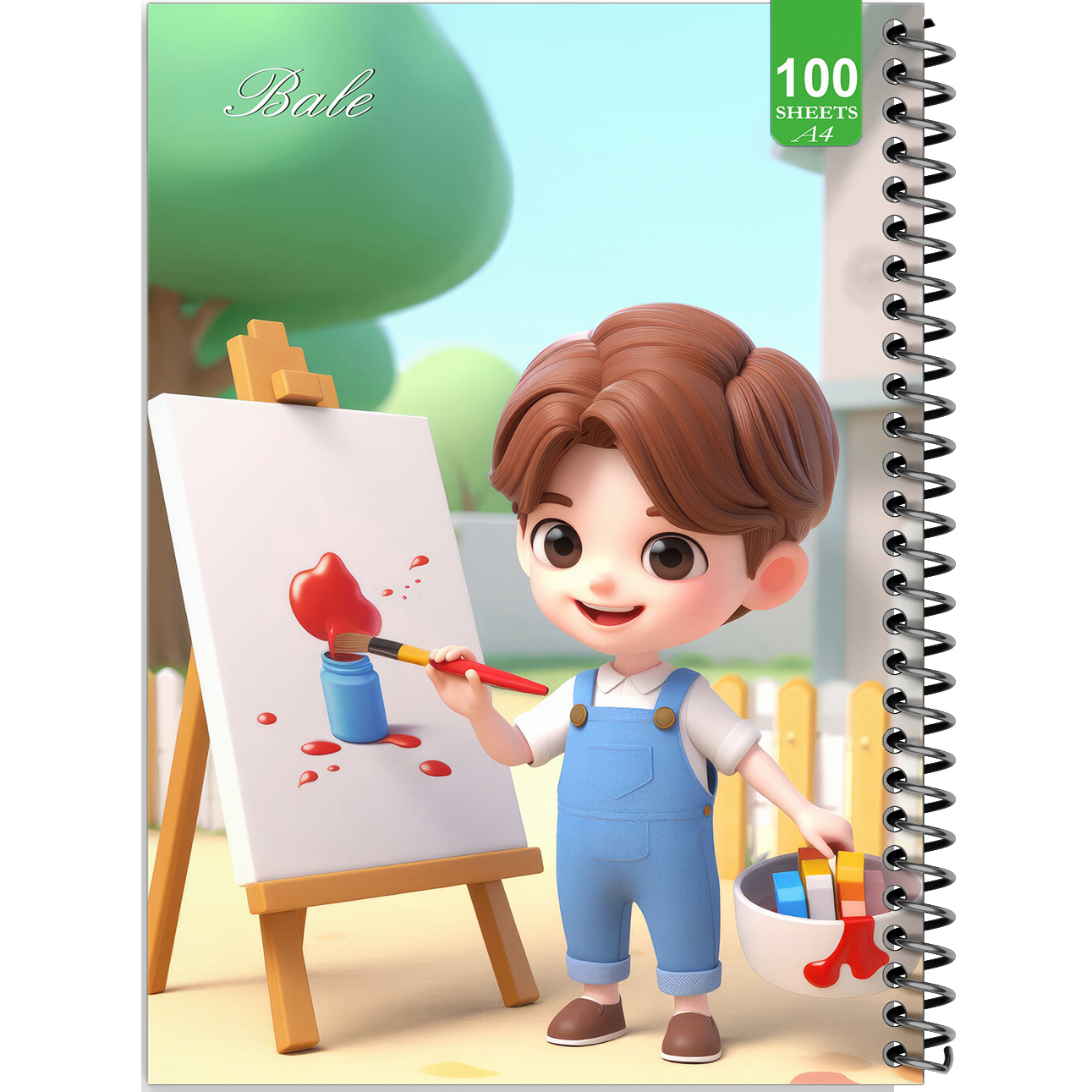 دفتر نقاشی 100 برگ بله مدل رحلی طرح فانتزی پسرانه اتاق بازی کد A4-N399