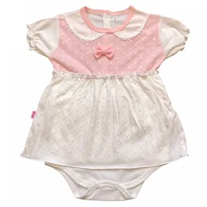 بادی آستین کوتاه نوزادی مدل شکوفه