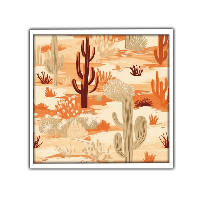 تابلو نوری بکلیت طرح بیابان و کاکتوس مدل W-MID-17219