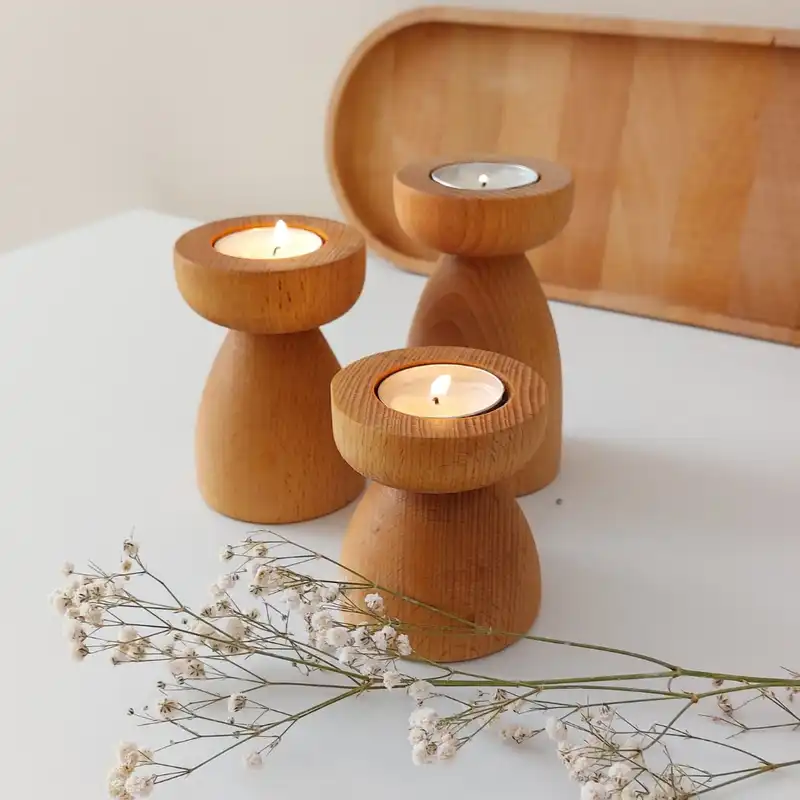 جاشمعی چوبی کد SH103 مجموعه 3 عددی