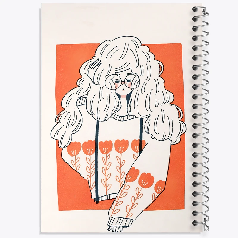 دفتر ژورنال نویسی 50 برگ خندالو مدل نقطه ای طرح دخترانه کد F7379