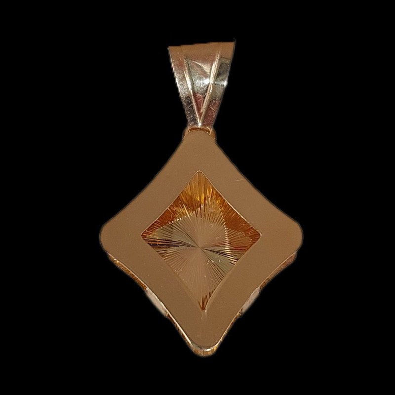 آویز گردنبند طلا 18 عیار زنانه جواهری بصیر مدل پلاک لوزی