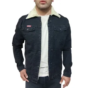 کت پاییزه مردانه مدل جین خزدار کد zo.zrd