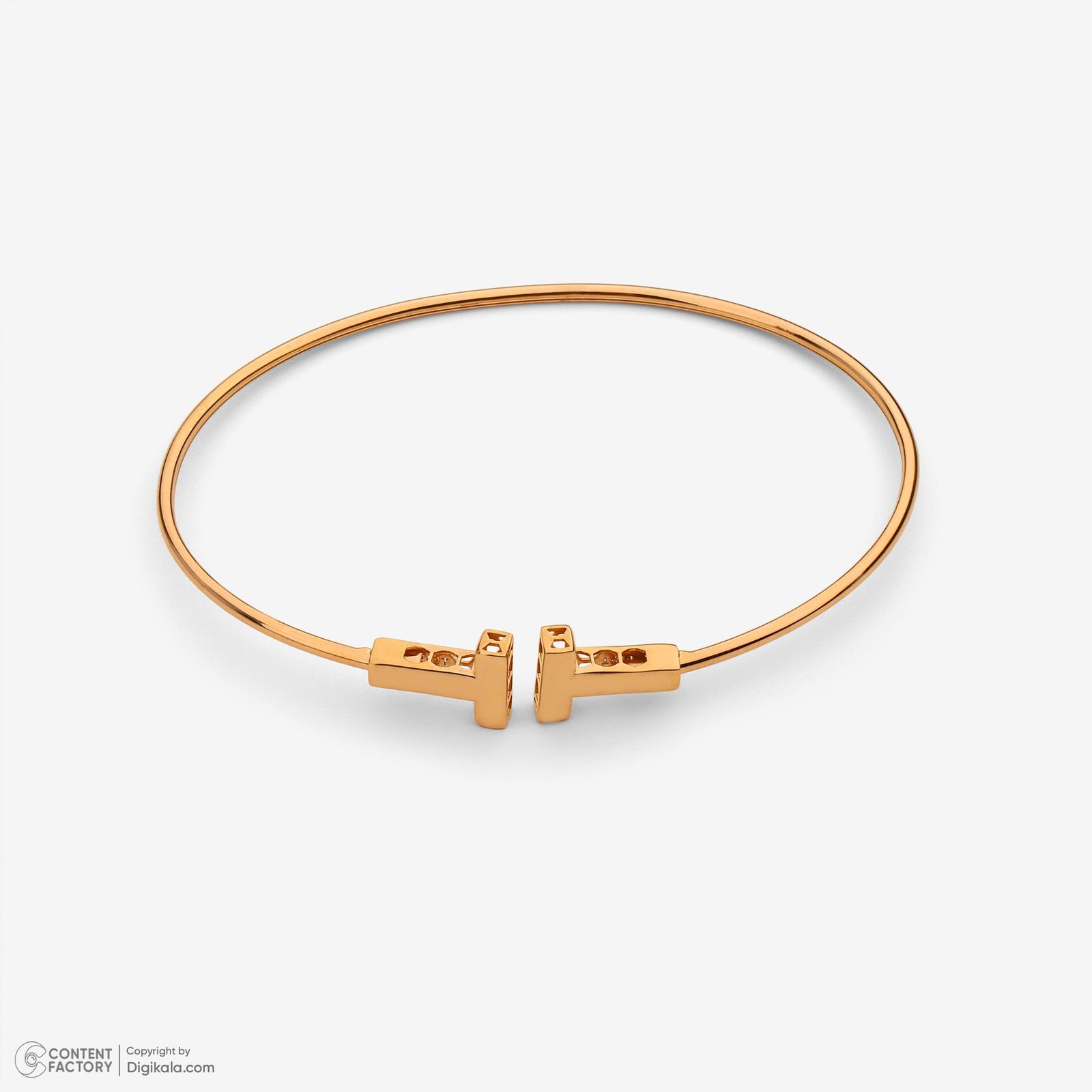 بنگل طلا 18 عیار زنانه حافا گلد مدل تیفانی کد bn010 -  - 6