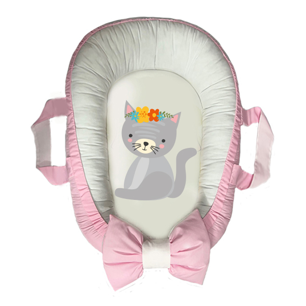 سرویس خواب سه تکه نوزاد مدل گارد محافظ دار طرح گربه کد016