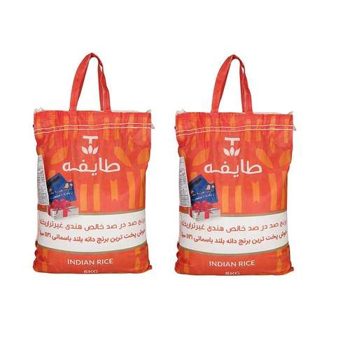 برنج هندی دانه بلند طایفه - 5 کیلوگرم بسته 2 عددی