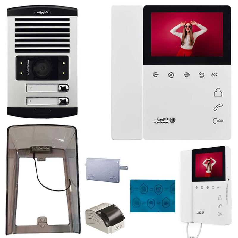 دربازکن تصویری الکتروپیک مدل FD/1086/2/897 دو واحدی به همراه محافظ صفحه نمایش