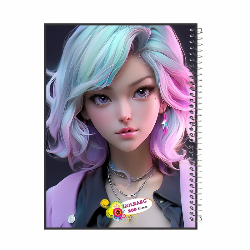 دفتر مشق 200 برگ گلبرگ مدل دخترانه کد 500076