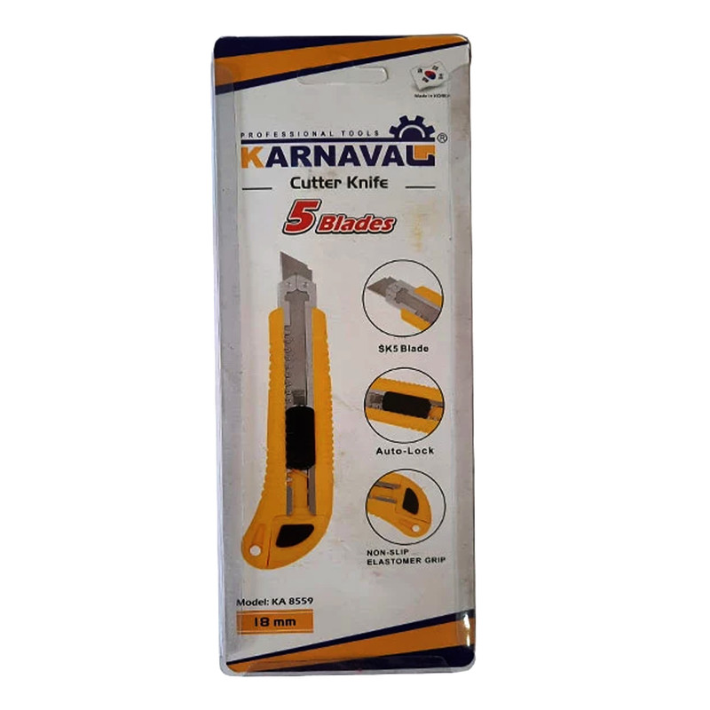 کاتر کارناوال مدل A-8559 به همراه 5 عدد تیغ یدک کاتر کارناوال مدل A-8559 به همراه 5 عدد تیغ یدک
