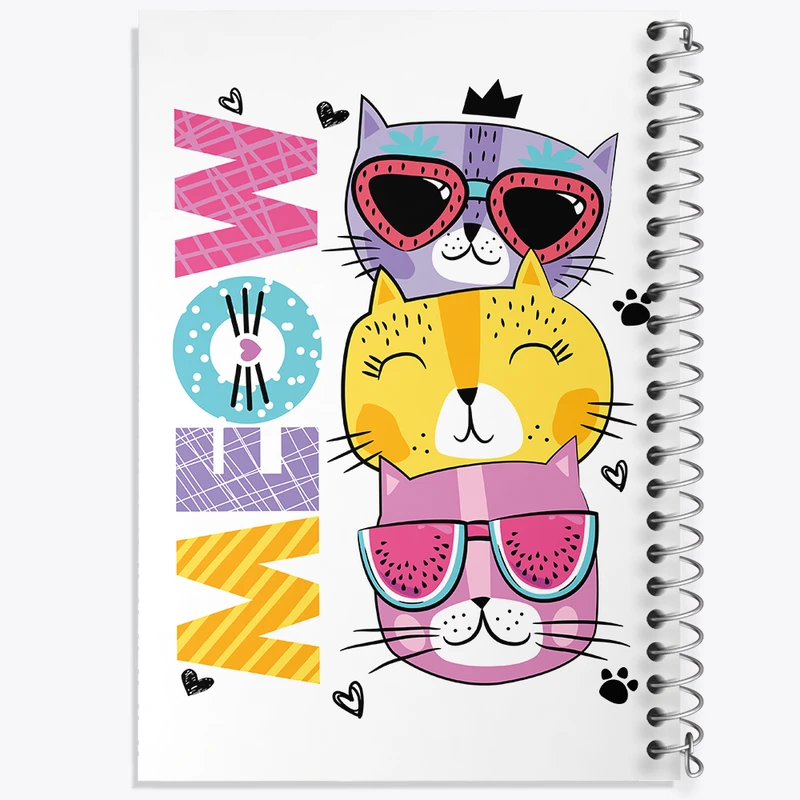 دفتر مشق 50 برگ خندالو طرح گربه (Cat) کد N881