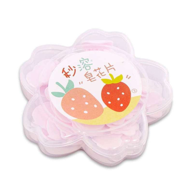 صابون کاغذی مدل گل طرح توت فرنگی وزن 20 گرم صابون کاغذی مدل گل طرح توت فرنگی وزن 20 گرم