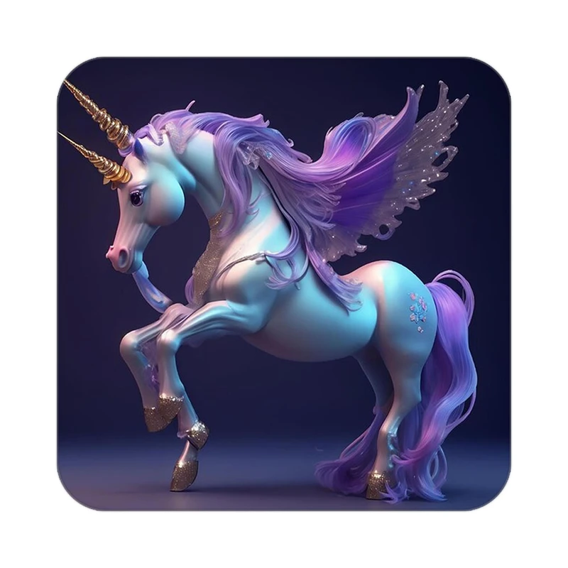 زیر لیوانی کاکتی طرح اسب تک شاخ و یونیکورن مدل mp29174