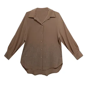 شومیز آستین بلند یقه برگردان زنانه مدل ng-1k